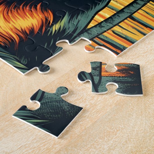 Rottweiler mit Sonnenbrille am Strand Puzzle (Seite)