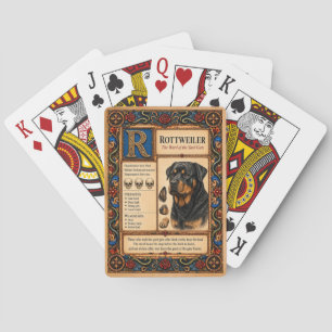 Rottweiler, mittelalterliche Bestiarien-Kunst Spielkarten