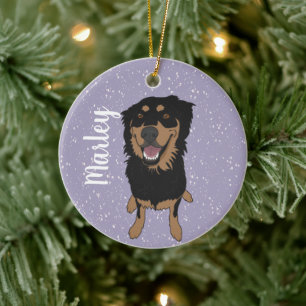 Rottweiler Mix Christmas Keramik Ornament