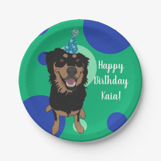 Rottweiler Mix zum Geburtstag Pappteller (Vorderseite)