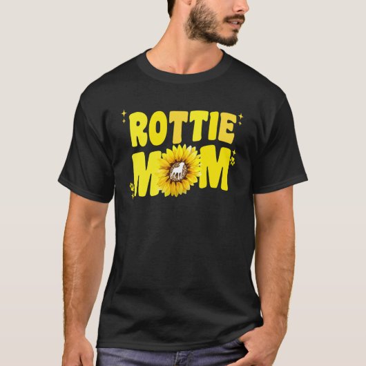 Rottweiler Mom For Women Sunflower Rottie Rott Dog T-Shirt (Vorderseite)
