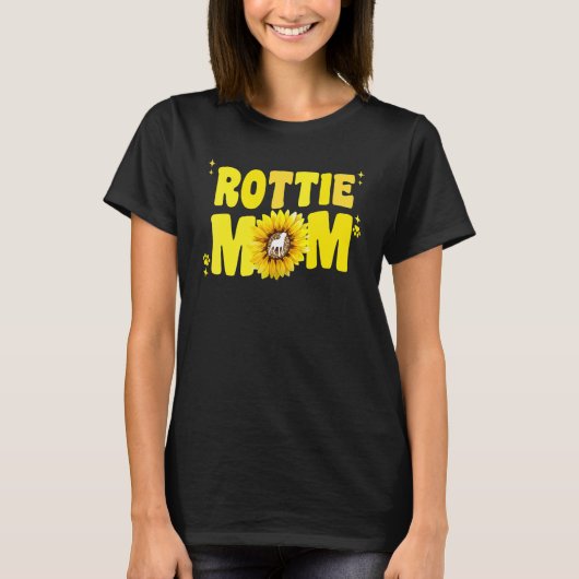 Rottweiler Mom For Women Sunflower Rottie Rott Dog T-Shirt (Vorderseite)