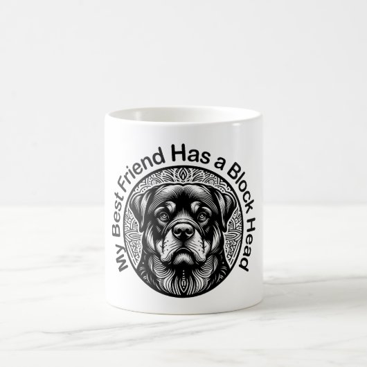 Rottweiler, My Best Friend Has a Block Head Kaffeetasse (Mittel)