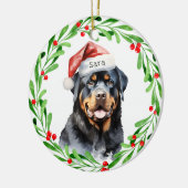 Rottweiler - Name der Personalisierten Monogramm Keramik Ornament (Links)