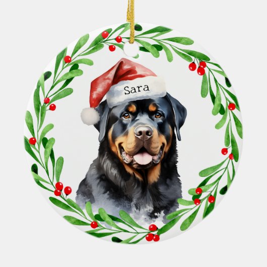 Rottweiler - Name der Personalisierten Monogramm Keramik Ornament (Hinten)