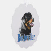 Rottweiler Name Ornament Karte (Rechts)