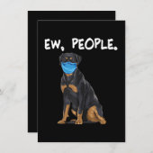 Rottweiler Neumenschen tragen Gesichtsmaske Dankeskarte (Vorne/Hinten)