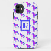 Rottweiler Niedlich Hunde Silhouette Rosa Monogram Case-Mate iPhone Hülle (Rückseite)