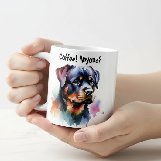 Rottweiler Niedlich ''Kaffee! Irgendjemand? Kaffeetasse