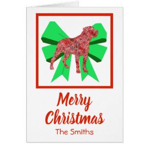 Rottweiler Niedlicher Weihnachtshund & Green Bow C