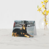 Rottweiler Note Card - leer Karte (Gelbe Blume)