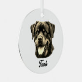 Rottweiler Ornament Aus Metall (Vorderseite Rechts)