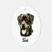 Rottweiler Ornament Aus Metall (Vorderseite links)