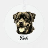 Rottweiler Ornament Aus Metall (Rückseite)
