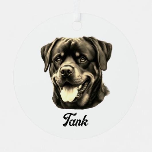 Rottweiler Ornament Aus Metall (Vorderseite)