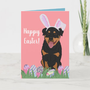 Rottweiler Osterhase Karte