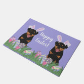 Rottweiler-Ostern individuell anpassbar  Fußmatte (Schrägansicht)