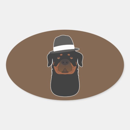 Rottweiler Ovaler Aufkleber (Vorderseite)