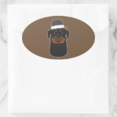 Rottweiler Ovaler Aufkleber (Tasche)
