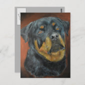 Rottweiler Painting Postcards Postkarte (Vorne/Hinten)