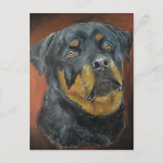 Rottweiler Painting Postcards Postkarte (Vorderseite)
