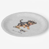 Rottweiler-Papierplatte Pappteller (Schrägansicht)
