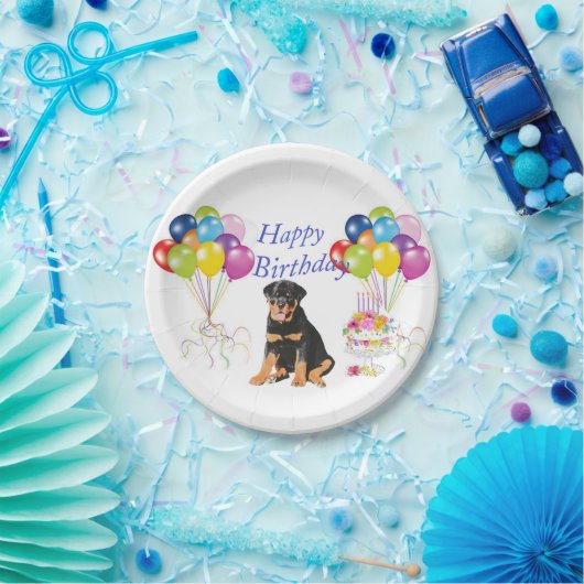 Rottweiler Pappteller (Party)