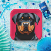 Rottweiler Pappteller (Party)