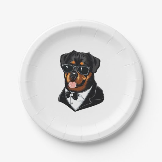 Rottweiler Pappteller (Vorderseite)