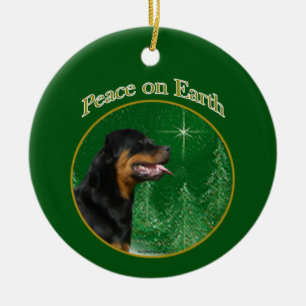Rottweiler Peace Keramik Ornament