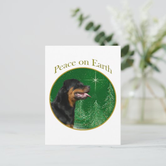 Rottweiler Peace Postkarte (Stehend Vorderseite)