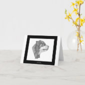 Rottweiler Pencil Art Notecard #2 DBD Karte (Gelbe Blume)