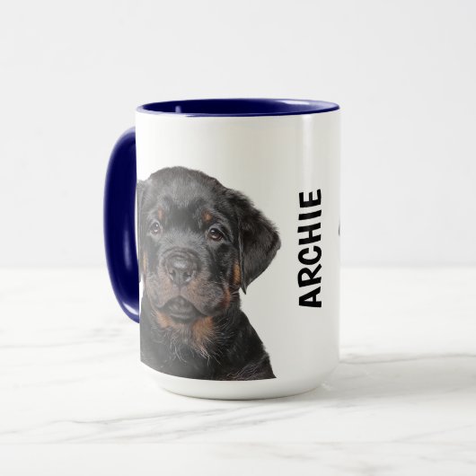 Rottweiler Personalisierte Mug Tasse (Vorderseite Links)