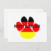 Rottweiler Pfotenname Postkarte (Vorne/Hinten)