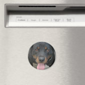 Rottweiler Picture Round Magnet (In Situ (Geschirrspüler))