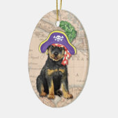 Rottweiler Pirat Keramik Ornament (Links)