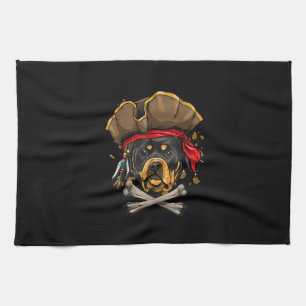 Rottweiler Pirate Hund Halloween Piratenflagge Ges Geschirrtuch