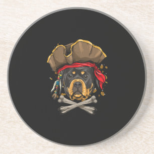 Rottweiler Pirate Hund Halloween Piratenflagge Ges Getränkeuntersetzer