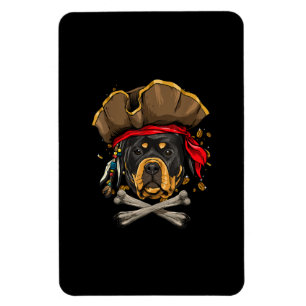 Rottweiler Pirate Hund Halloween Piratenflagge Ges Magnet