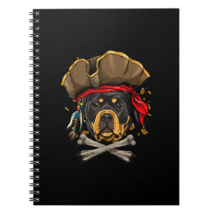 Rottweiler Pirate Hund Halloween Piratenflagge Ges Notizblock