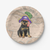 Rottweiler Pirate Pappteller (Vorderseite)