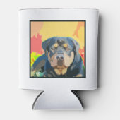 Rottweiler Portrait Digital Painting Dosenkühler (Vorderseite)