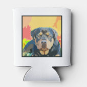 Rottweiler Portrait Digital Painting Dosenkühler (Rückseite)