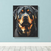 Rottweiler-Portrait Leinwanddruck (Insitu (Holzboden))