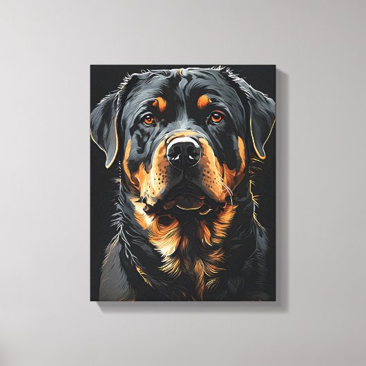 Rottweiler-Portrait Leinwanddruck (Vorderseite)