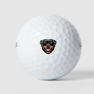 Rottweiler Portrait Zeichnend Golfball