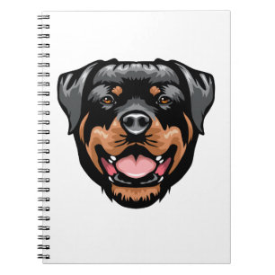 Rottweiler Portrait Zeichnend Notizblock