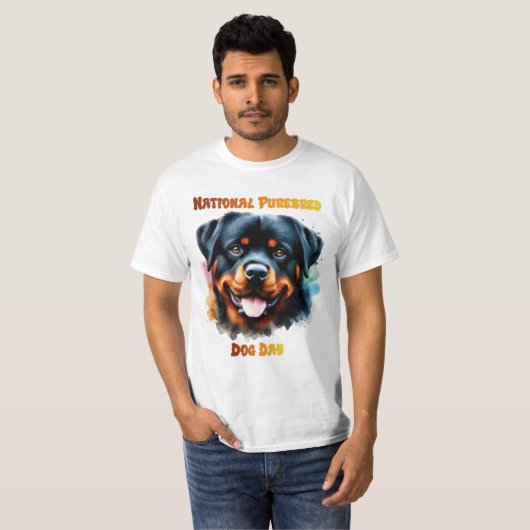 Rottweiler-Posen zum Nationalfeiertag T-Shirt (Vorne ganz)