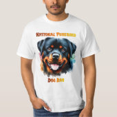 Rottweiler-Posen zum Nationalfeiertag T-Shirt (Vorderseite)