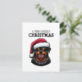 ROTTWEILER POSTCARD FÜR CHRISTMAS POSTKARTE (Stehend Vorderseite)